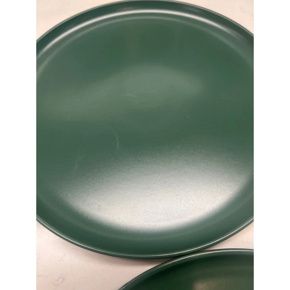 Kirklands Simple Things Forest Green Matte Salad Plates Set of 6 Stoneware